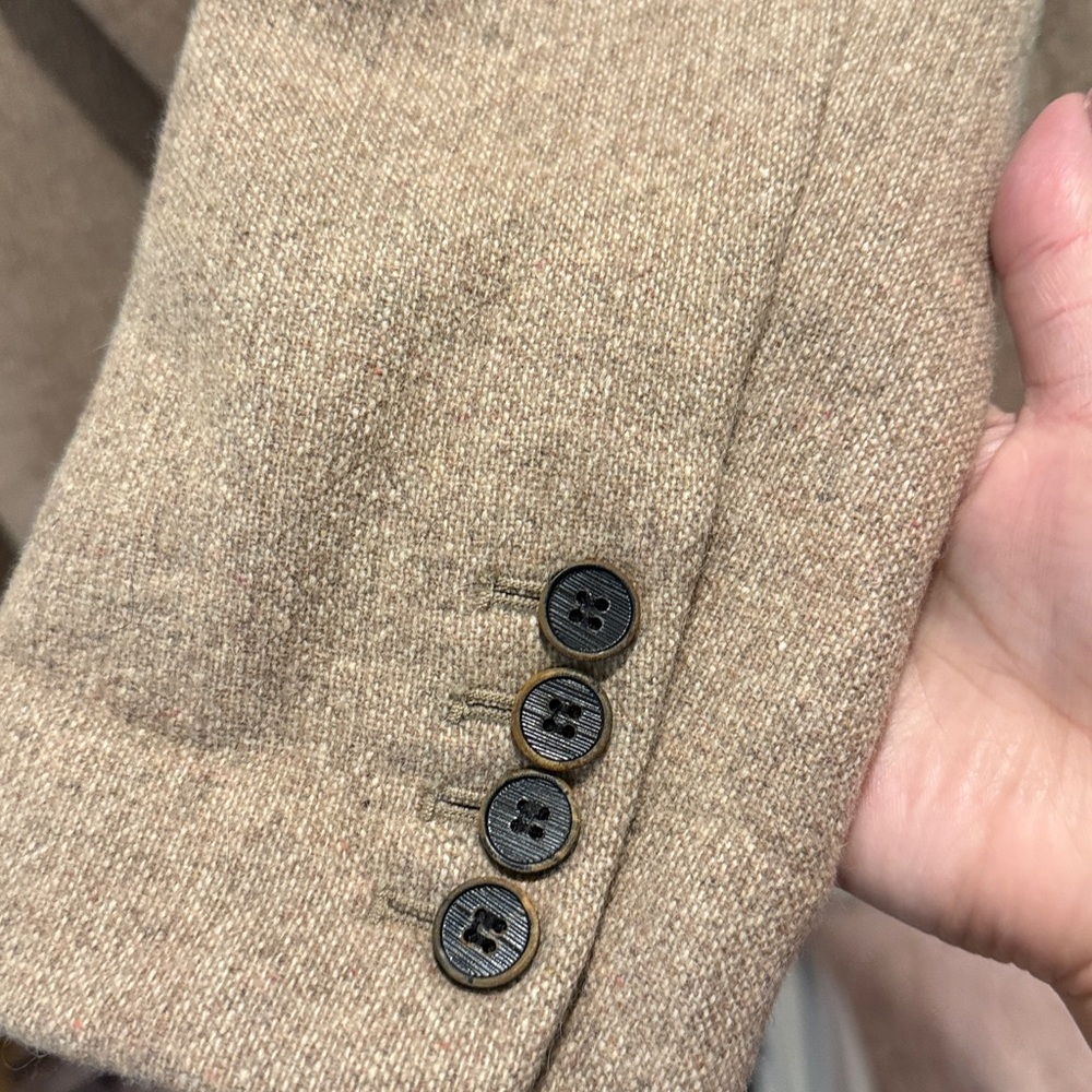 Women's Tan Wool Blend Coat - Picture 5 of 6